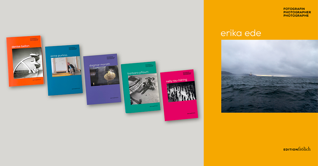 Cover Fotografin Erika Ede. Links sind die Cover der bereits erschienenen Fotobücher von Denise Belon, Anne Purkiss, Dagmar Morath, Barbara Pflaum und Nelly Rau-Häring
